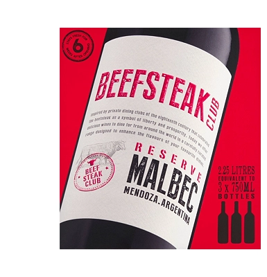 The Beefsteak Club Malbec Wine Box 2.25L